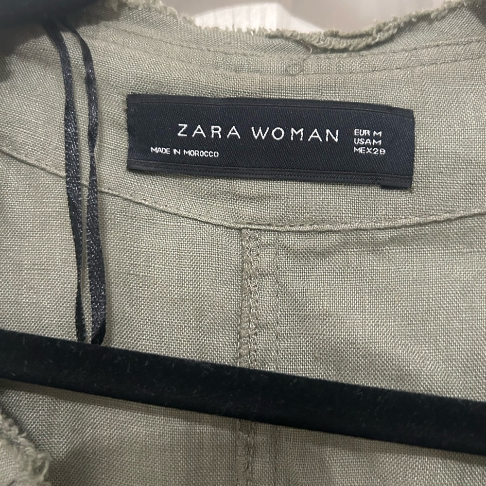 Zara Women's Olive Green Duster/Light Shacket - Picture 6 of 12